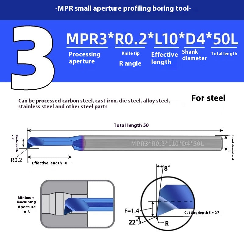 1129-CNC Small Bore Boring Tools MPR Copy Boring Turning Tools for Stainless Steel, Copper and Aluminum Lathe Micro Small Boring Tools Shandong Denso Pricision Tools Co.,Ltd.